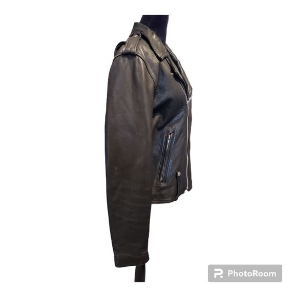 Vintage Harley Davidson Black Leather Motorcycle Jacket Size 46R - Picture 7 of 14